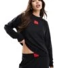 Hugo Red HUGO Bodywear Co-ord Snoozie Sweatshirt In Black Teddy Fleece For Women 2 Hugo Red HUGO Bodywear Co-ord Snoozie Sweatshirt In Black Teddy Fleece For Women -HUGO Sales 206890648 1 black