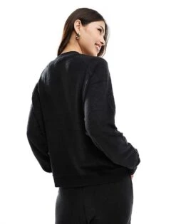 Hugo Red HUGO Bodywear Co-ord Snoozie Sweatshirt In Black Teddy Fleece For Women -HUGO Sales 206890648 2