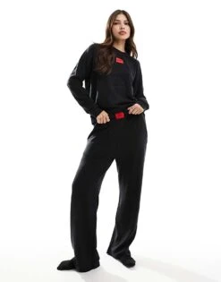 Hugo Red HUGO Bodywear Co-ord Snoozie Sweatshirt In Black Teddy Fleece For Women -HUGO Sales 206890648 4