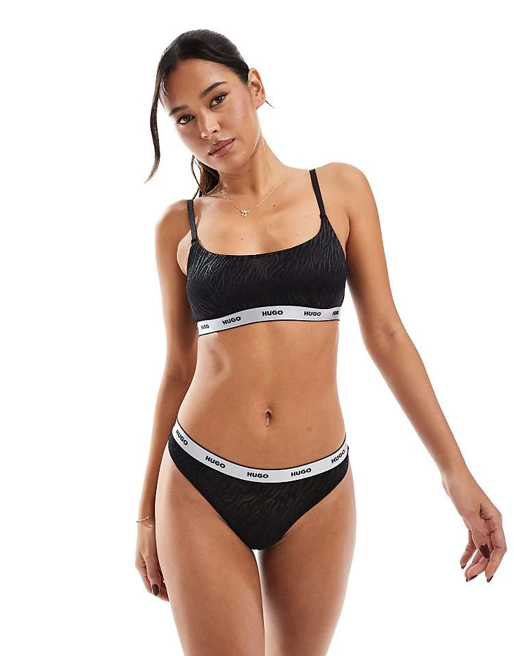 Hugo Red HUGO Bodywear Lace Bralette And Thong Giftset In Black For Women 5 Hugo Red HUGO Bodywear Lace Bralette And Thong Giftset In Black For Women - Image 3