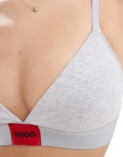 Hugo Red HUGO Bodywear Red Label Triangle Bra In Grey For Women -HUGO Sales 206890858 4