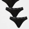 Hugo Red HUGO Bodywear 3 Pack Thongs In Black With Logo Waistband For Women -HUGO Sales 206890989 1 black