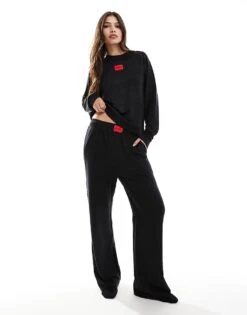 Hugo Red HUGO Bodywear Co-ord Snoozie Joggers Black Teddy Fleece For Women 13 Hugo Red HUGO Bodywear Co-ord Snoozie Joggers Black Teddy Fleece For Women -HUGO Sales 206891004 1 black 1