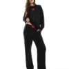 Hugo Red HUGO Bodywear Co-ord Snoozie Joggers Black Teddy Fleece For Women -HUGO Sales 206891004 1 black
