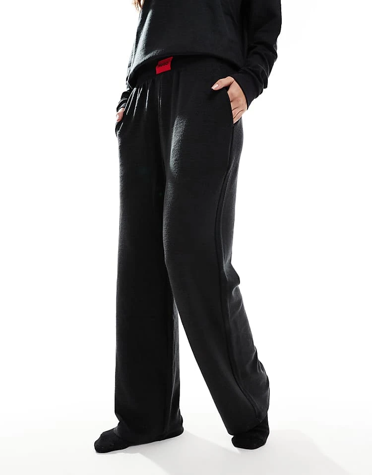 Hugo Red HUGO Bodywear Co-ord Snoozie Joggers Black Teddy Fleece For Women 6 Hugo Red HUGO Bodywear Co-ord Snoozie Joggers Black Teddy Fleece For Women - Image 4