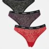 Hugo Red HUGO Bodywear 3 Pack Thongs In Black And Red Lace For Women Multi -HUGO Sales 206891136 1 multi