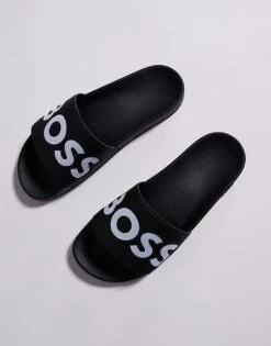 Hugo Red BOSS Aryeh Sliders In Black For Women -HUGO Sales 207065918 4