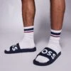 Hugo Red BOSS Aryeh Sliders In Avy For Women Navy -HUGO Sales 207066069 1 navy