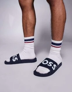 Hugo Red BOSS Aryeh Sliders In Avy For Women Navy