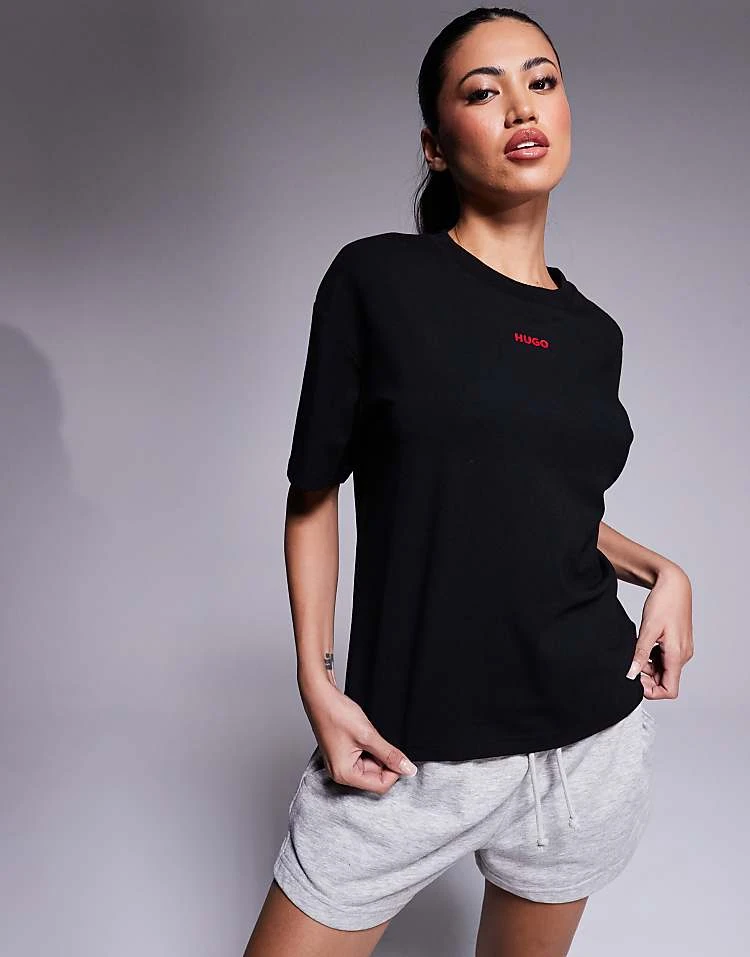 Hugo Red Hugo Bodywear Shuffle T-shirt In Black For Women 7 Hugo Red Hugo Bodywear Shuffle T-shirt In Black For Women - Image 5