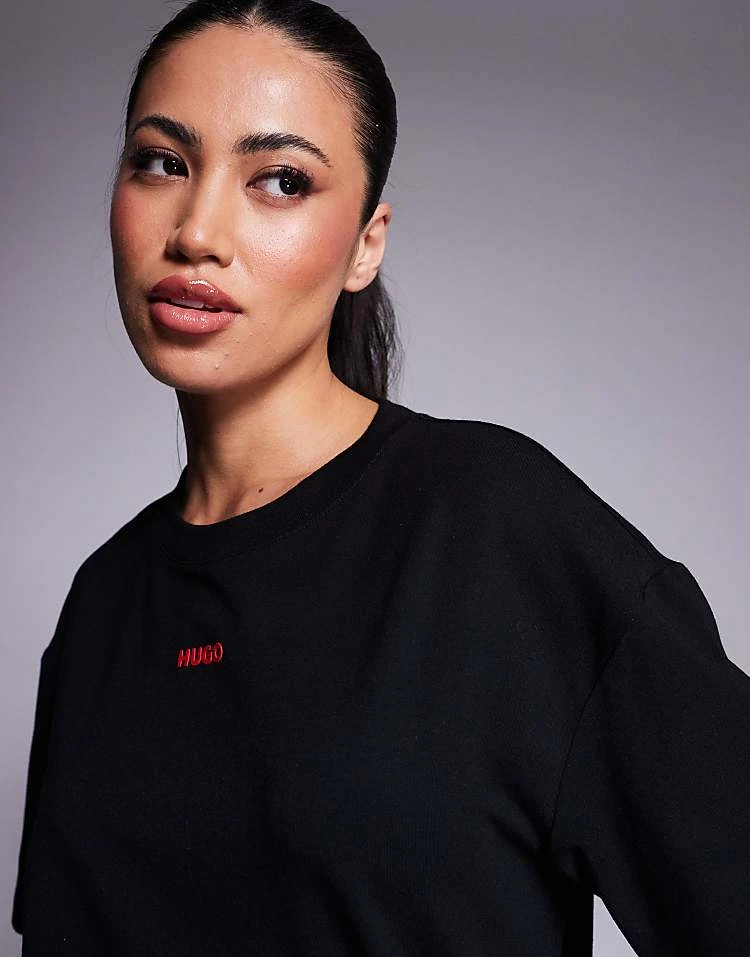 Hugo Red Hugo Bodywear Shuffle T-shirt In Black For Women 4 Hugo Red Hugo Bodywear Shuffle T-shirt In Black For Women - Image 2