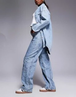 HUGO Blue Leni Jeans With Wave Seams In Blue For Women Bright Blue -HUGO Sales 207341235 3