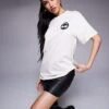 HUGO Blue Vintage T-shirt With Back Print In Off White For Women Open White