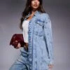 HUGO Blue Girvana Oversized Denim Overshirt In Blue For Women Bright Blue -HUGO Sales 207341287 1 brightblue