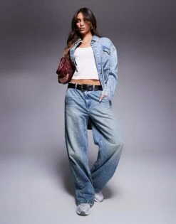 HUGO Blue Girvana Oversized Denim Overshirt In Blue For Women Bright Blue -HUGO Sales 207341287 4