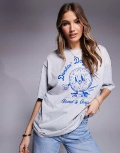 HUGO Blue Oversized Printed T-shirt In Grey For Women Open Grey 11 HUGO Blue Oversized Printed T-shirt In Grey For Women Open Grey -HUGO Sales 207341302 1 opengrey 1