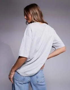 HUGO Blue Oversized Printed T-shirt In Grey For Women Open Grey 10 HUGO Blue Oversized Printed T-shirt In Grey For Women Open Grey -HUGO Sales 207341302 4