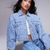 HUGO Blue Galatea Co-ord All Over Print Logo Denim Jacket In Blue For Women Open Miscellaneous -HUGO Sales 207341349 1 openmiscellaneous
