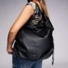 HUGO Red Ilene Large Shoulder Bag With Adjustable Drawstrings For Women Black -HUGO Sales 207349389 1 black