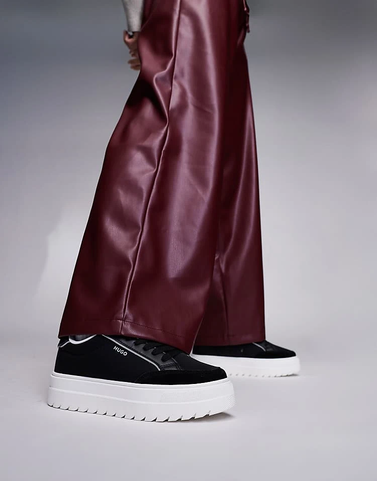 HUGO Red Lyssa Nylon Detail Platform Trainer In Black For Women 8 HUGO Red Lyssa Nylon Detail Platform Trainer In Black For Women - Image 6