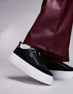 HUGO Red Lyssa Nylon Detail Platform Trainer In Black For Women 10 HUGO Red Lyssa Nylon Detail Platform Trainer In Black For Women -HUGO Sales 207349407 3