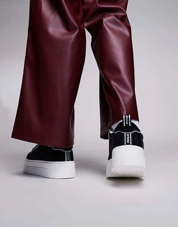 HUGO Red Lyssa Nylon Detail Platform Trainer In Black For Women 6 HUGO Red Lyssa Nylon Detail Platform Trainer In Black For Women - Image 4