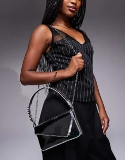 HUGO Red Mel Clutch Bag With Detachable Straps In Silver For Women -HUGO Sales 207349444 1 silver 1