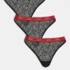 Hugo Red HUGO Bodywear 3-pack Lace Thongs In Black With Contrast Waistband For Women -HUGO Sales 207349445 1 black
