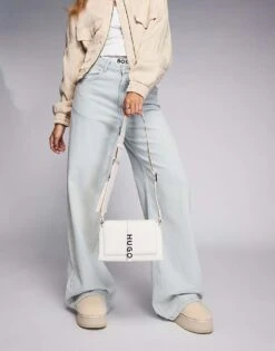 HUGO Red Mel Crossbody Bag In Off White With Metal Logo Hardware For Women Open White -HUGO Sales 207349652 3