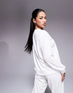 Hugo Red HUGO Bodywear Neve Cosy Co-ord Sweatshirt In Off White For Women Natural -HUGO Sales 207349665 3