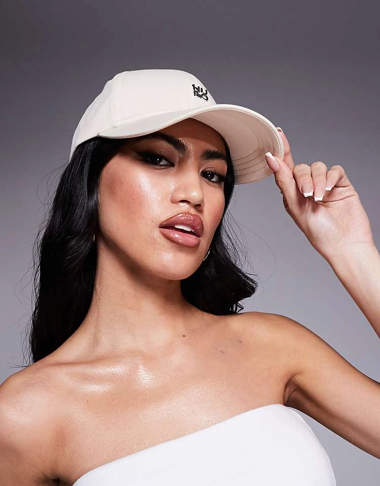 HUGO Red Ally Logo Cap In Light Beige For Women 3 HUGO Red Ally Logo Cap In Light Beige For Women